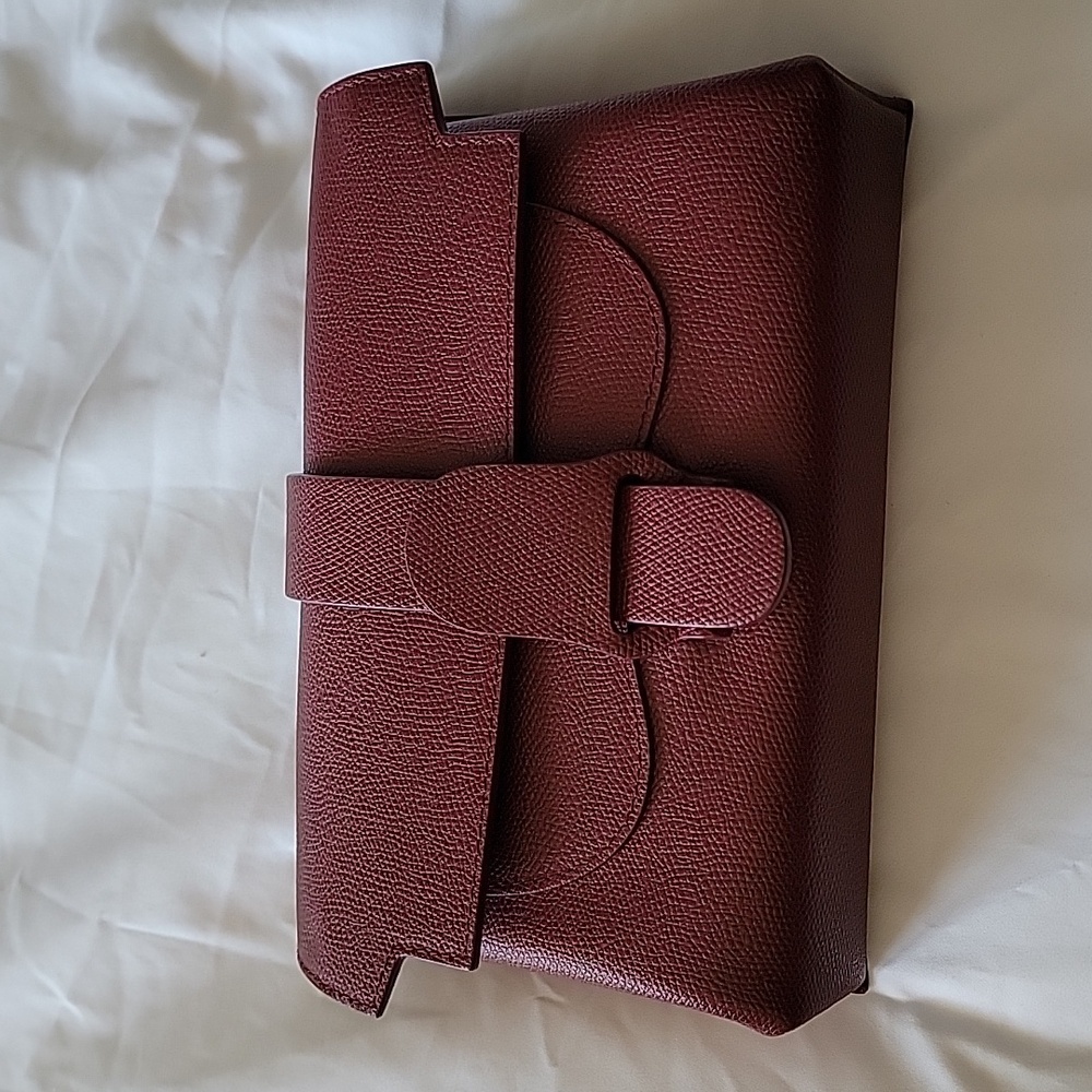 Senreve Aria Pebbled Belt Bag in Merlot / Burgundy Leather Convertible Crossbody